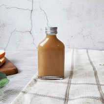 [주노주방] 납작 유리병 밀크티병 120ml 84개, 알루미늄 골드캡