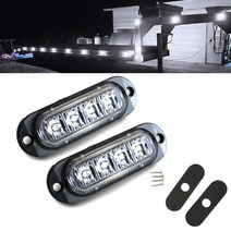 슬레이트지붕 지붕재 양철지붕 2PCS 경고 빛 4LED 트레일러 트럭 레드 오렌지 화이트 12V-24V LED 사이드, 05 Red-2pcs