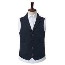 Crzen 남성 정장 베스트 슬림 포켓 비즈니스 조끼 코트 23M816