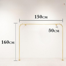 드레스룸 의류매장 행거 골드 고급 옷 진열대 디스플레이, 나노 골드 150x30x160cm