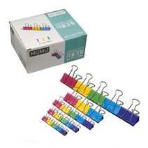 무무 칼라 더블크립 대 41mm 낱개 철클립 서류집게