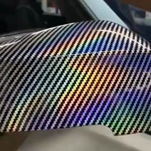 레이저 홀로그램 탄소 섬유 비닐 시트 자동차 랩 필름 자체 접착 스티커 데칼 DIY 인테리어 393362, 152cm x 20cm