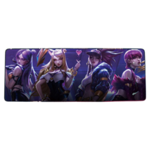 롤 LOL 디자인 마우스 패드 79종 시리즈 리그 오브 레전드 장패드 3mm 두께, 900x400mm + 3mm개, 바이올렛 걸 그룹