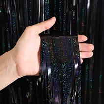 스타일 반짝이 호일 프린지 커튼 생일 결혼식 크리스마스 졸업 베이비 쇼 사진 배경 장식, 색상ful black+1m wide X 1m high