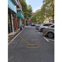 웨딩아치 장미아치 정원꾸미기하트 모양의 웨딩 아치 장식 꽃 스탠드 배경 200cm(6.56ft) 금속 결혼 제안, 02 gold