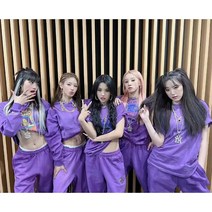 보라색 힙합 무대 여자아이들 트레이닝복