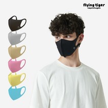 [플라잉타이거]쿨라잉 냉감 숨쉬기 편한 마스크 (성인용 6컬러 택1), M, 블랙
