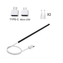 스마트폰내시경 카메라 산업용 배관 하수구 뜨거운 usb 내시경 5.5mm 렌즈 파고 스마트 귀 국자 따기 스틱 도구 휴대용 led 조명 편안한 귀 의료, 검은색