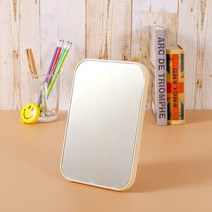 무지 사각 탁상거울 접이식 스탠드거울 베이지, 상세 참조