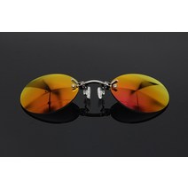 권정열안경 시저플립 클립 코 안경 라운드 무테 모피어스 선글라스 미니 Frameless 빈티지 남자 UV400