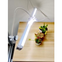 다육이종류 재배등 다육 성장등 취미키트 햇빛 새싹삼 식물조명 가드닝 LED 식물등 집에서할수있는취미 설치, 램프파이프 0.6m+만향집게 거치대(흰색)