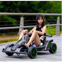 크레이지카트 이동수단 드리프트 고카트 전동휠 루지, 듀얼 드라이브, 페인트그레이/12V12A12시간재생