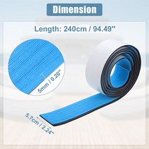 UXCELL EVA 인조 티크 데크 시트 매트 미끄럼 방지 자체 접착 보트 요트 해양 패드 RV 바닥 카펫 2000x57x5mm, 12.2400x57x5mm Blue