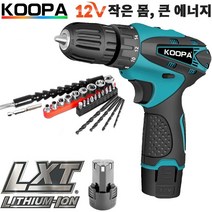 KOOPA TOOL 12V 집 미니 전기 드릴 무선 스크루 드라이버 미니 무선 리튬 이온 배터리 전동 공구 속도 및 토크 조절 가능, 플라스틱 상자, 배터리 1개