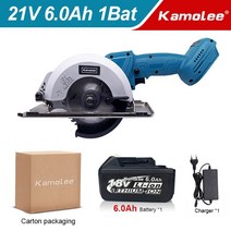 Kamolee 가정용 전기 원형 톱 DIY 마키타 18V 배터리 호환 5 인치 21V 6.0Ah 6000mAh, 4) 5 inches 1x6,1) EU_1) EU