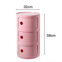모던 인테리어 수납함 침대 거실 속옷 양말 정리 협탁 겸용 3단, 핑크 3단