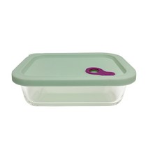 파미레 실리콘 오븐글라스 반찬통, 직사각L(630ml), 1p