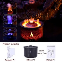 USB 가습기 화재 불꽃 디퓨저 화산 및 향수 아로마 오일 에센셜 가정용 전기 냄새 360ml, 03 C 360ml_01 AU