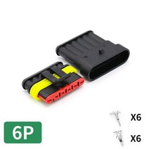 T & I 1.5 Amp 시리즈 Te 자동차 커넥터 1P-2P-3P-4P-5P-6P 도킹 터미널 방수 Dj7041-1.5-11/21 282080-1, 6P (Male Female)_5 Sets(Male F
