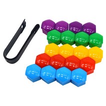 자동차 휠 너트 20x 자동차 타이어 휠 너트 캡 19mm 포드 뷰익 도요타 마쓰다 현대 쉐보레 외부 장식용 허, 02 5 colors mix_02 17mm, 02 5 colors mix_02 17mm