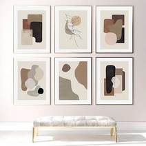 유홍아트 미니멀리즘 모던아트 추상화 그림 액자 6종 3호(27x19cm) (5511806), 2번/캔버스액자(옆면검정)