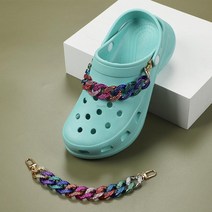 크록 자비츠 장식 악세사리 참 세트Croc Charms 여성 디자이너 신발 매력 아크릴 라인 석 체인 구두 장식