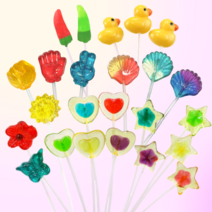 긴막대사탕 롱스틱10개 크리스탈 롤리팝 하트 별 나비 러버덕 조개 가리비 가위바위보 고추, 크리스탈 롤리팝 1봉지(120개입)