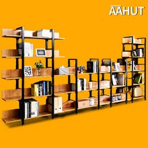 이케아 책장 인테리어 철제책장 책꽂이 책장 거실 서재, 05. 아헛 철제 5단 책장 1200, 아카시아 블랙