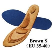 족궁보조구 D 가열 된 안창 메모리 폼 정형 깔창 아치 지원 신발 용 단독 플랫 풋 피트 케어 패드, [02] Brown S EU