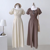 엘라 스모크 밴딩 점프수트(오프숄더 가능)