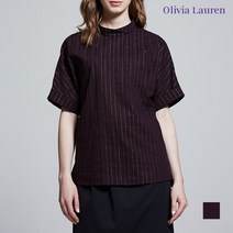 올리비아로렌 밴드카라 돌먼소매 스트라이프 블라우스 VORNSTF7491