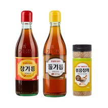 진솔 전통압착방식 참기름 들기름 350ml, 참기름 1병 + 들기름 1병 + 볶음 참깨 100g
