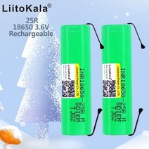 배터리 호환 Liitokala- 18650 2500 mah 3.6 v inr18650 25r m 20a descarga níquel diy, 20pcs battery