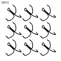 OEM 50Pc 낚시용 트리플 훅 웜 미끼 홀더 생선 태클 도구 액세서리, Black_8