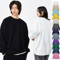 어워크 S-3XL 헤비원단 3단쭈리 오버핏 맨투맨 빅사이즈 남여공용