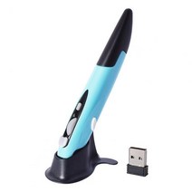 무소음 게임용 사무용 새로운 2.4G DPI 무선 마우스 펜 개성 있는 크리에이티브 수직 펜 모양의 스타일러, 03 파란, 한개옵션1