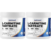 1+1 Nutricost 뉴트리코스트 L카르니틴 엘카르니틴 타르트레이트 100g, 1개, 기본