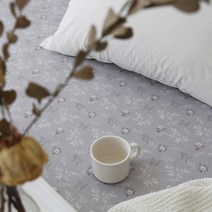 더블샵 순면100 라텍스 / 메모리폼 / 센스맘 토퍼 커버 매트리스 커버, 홑겹 데이지그레이