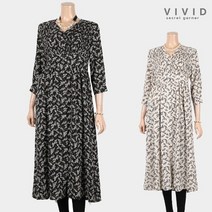 [VIVID SG] 브이넥 단추 원피스 VS116016