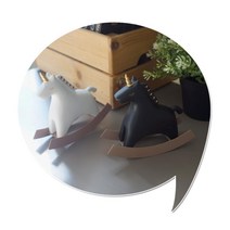 모던화이트 카페 매장 장식소품 유니콘 책상 가게장식 피규어 책장 레스토랑 키덜트, 블랙