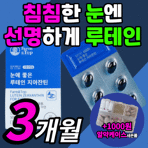 프리미엄 루테인 지아잔틴 플러스 포도씨유 빌베리 루데인 루태인 누테인 우테인 제아잔틴 지아탄딘 지이잔틴 눈 안구 망막 노화 노안 피로 관리 보호제 중년 갱년기 부모님 직장인 영양제, 90캡슐(3개월)