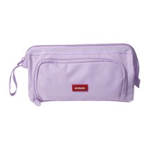 안고 간편 휴대성 대용량 파우치 필통, 퍼플
