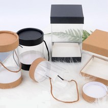 기념품 판매점 머그컵 포장 투명 케이스 선물박스 답례품 미니화분 이벤트 공예품, 1개, 사각 9x11cm 브라운