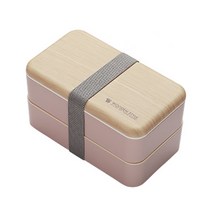 [퍼베이드] 2단 직사각 도시락통 직장인 소풍 샐러드 어린이 초등학생, 핑크, 1세트