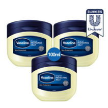 유니레버 바세린 오리지널 프로텍팅 젤리 100ml 3개 정품 스킨 보습 바디로션 바디크림 핸드크림 립밤, 유니레버 바세린 오리지널 프로