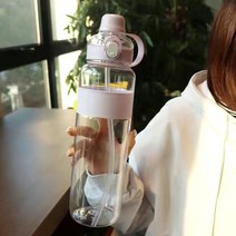 대용량 빨때물통 원터치오픈 용량눈금 스트랩 물병 스포츠 헬스 텀블러 플라스틱 내열 휴대용 워터보틀 대구경 밀봉 운동용 등산 낚시용 플랜 필수품 0.7/1.1/1.6리터, 색상선택1번-퍼플 대용량 빨때물통, 1100ml
