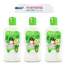 [해피유니몰] (사과맛 3개) 가글하는 습관# 충치예방 저자극 가그린 어린이용380ml/사과향, 380ml, 3개