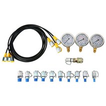 Homend 유압 게이지 키트 굴삭기 부품 테스터 커플링 압력 테스트 키트 건설 기계용 250/400/600Bar/11커플링 바이오더