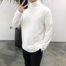 겨울 실크 소프트 얇은 목폴라 이너 티셔츠