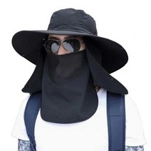 얼굴 햇빛 가리개 목 골프 농사 모자 여름 넥워머 자외선 차단 마스크 낚시 큰 가장자리 보호 방지 남성 여성 바이저 등산 캠핑 양산, Black